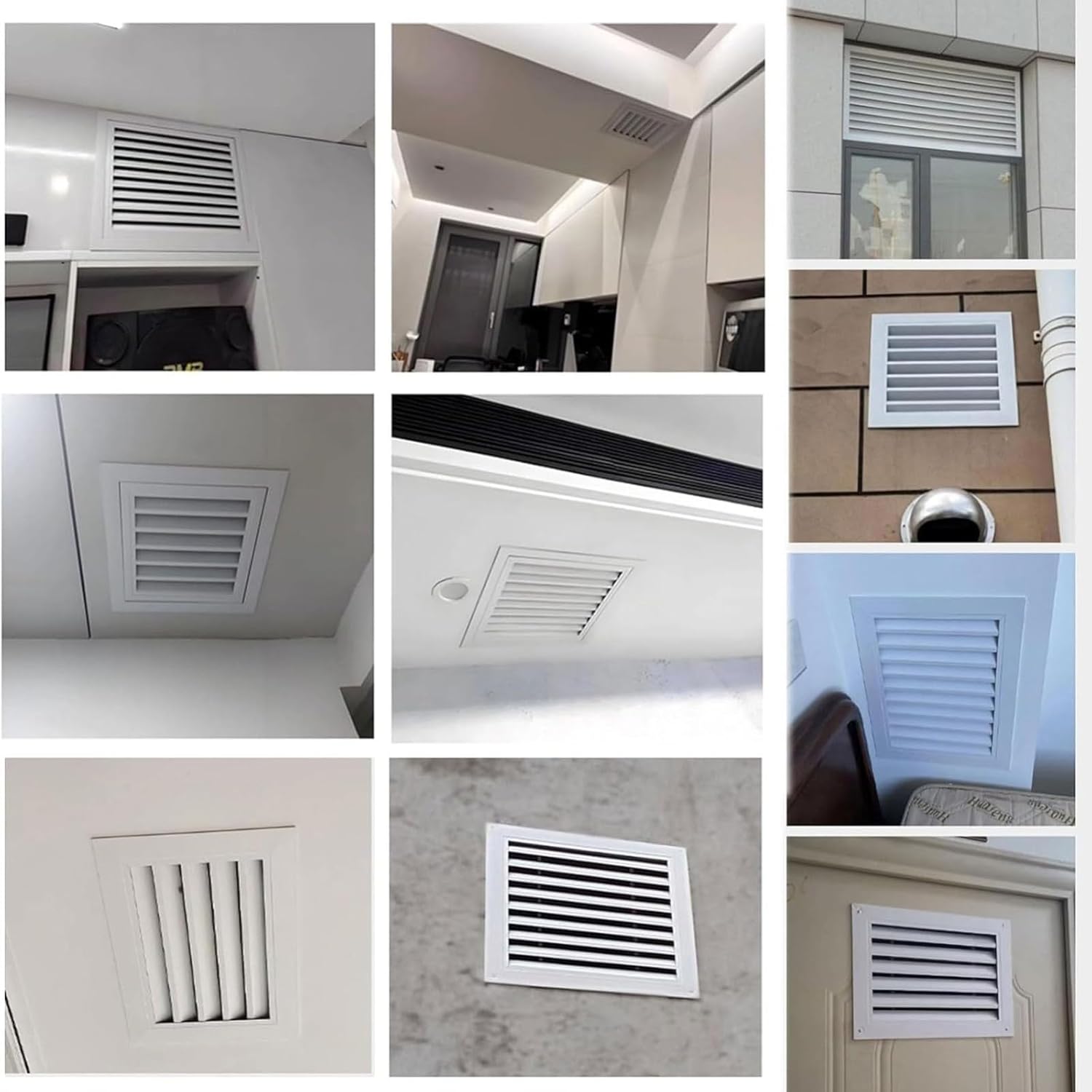 Modern Aluminum Louvered Register, Air Return Grille Wall Vent Cover, Easy Installation AC Vent Cover for Home Office Bathroom White, W14×L46 in