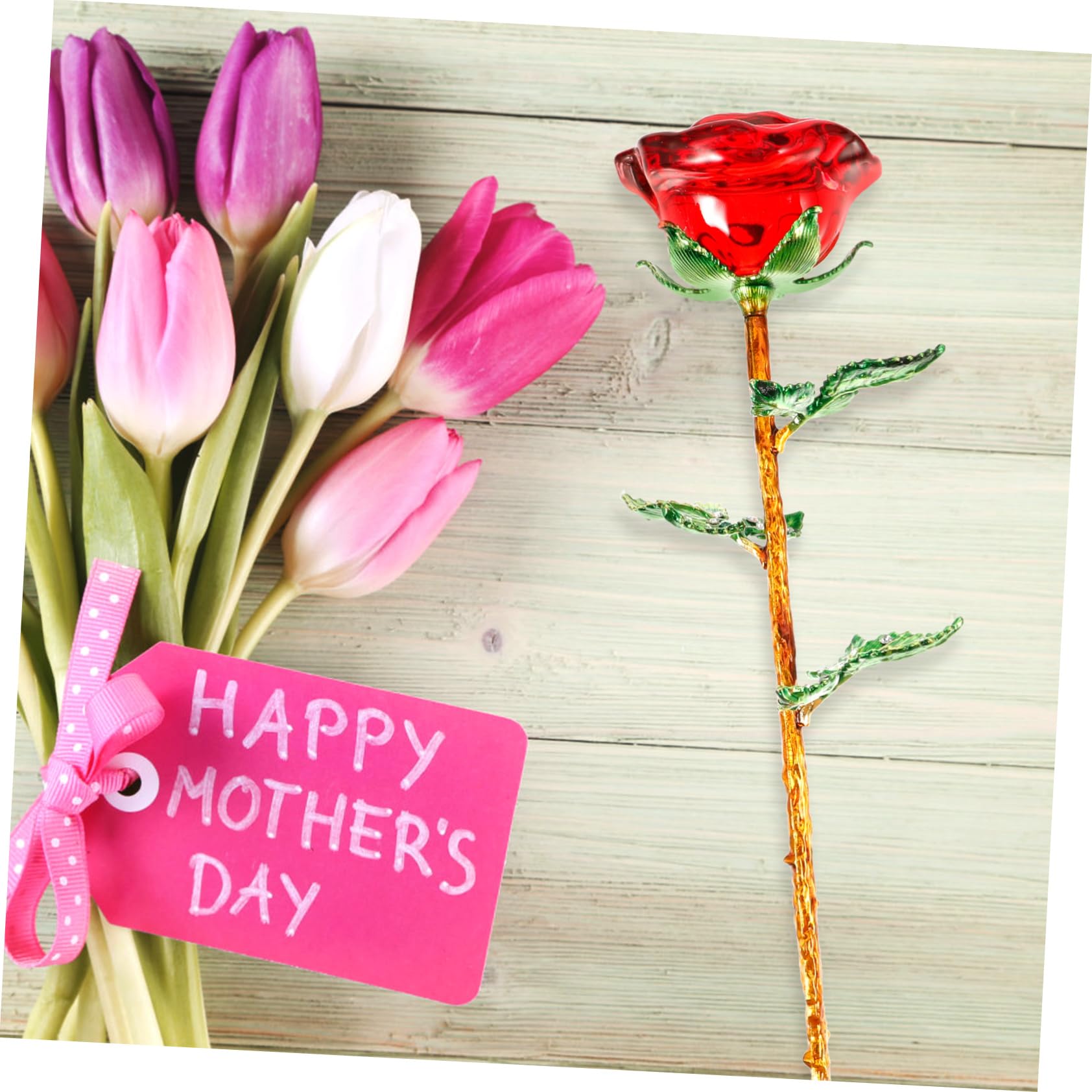Alipis Decorazione Floreale Con Statuina Per La Sua Rosa Per La Festa Della Mamma