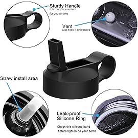 The Mass Wide Mouth Straw Lid Compatibility Most Sports Water Bottle (White & Mint)