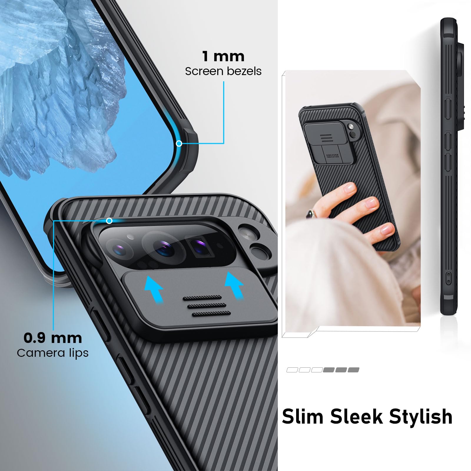 Nillkin for Google Pixel 9 Pro Case, with Slide Camera Cover, Anti-Slip - Image 4