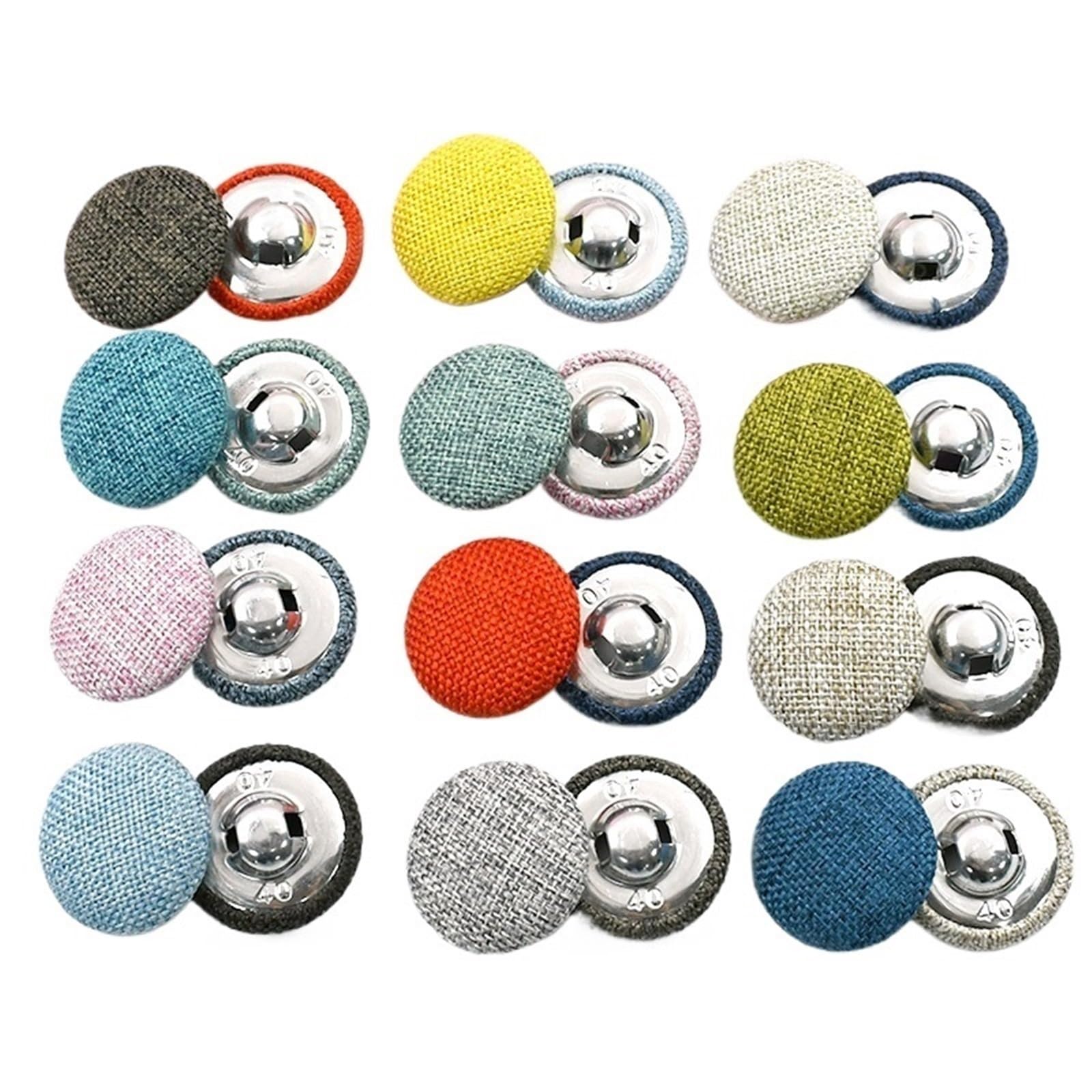 100 botones de metal cubiertos de 15-30 mm para decoración de abrigos de ropa, cojines de sofá (6 rosa coral, 30 mm)