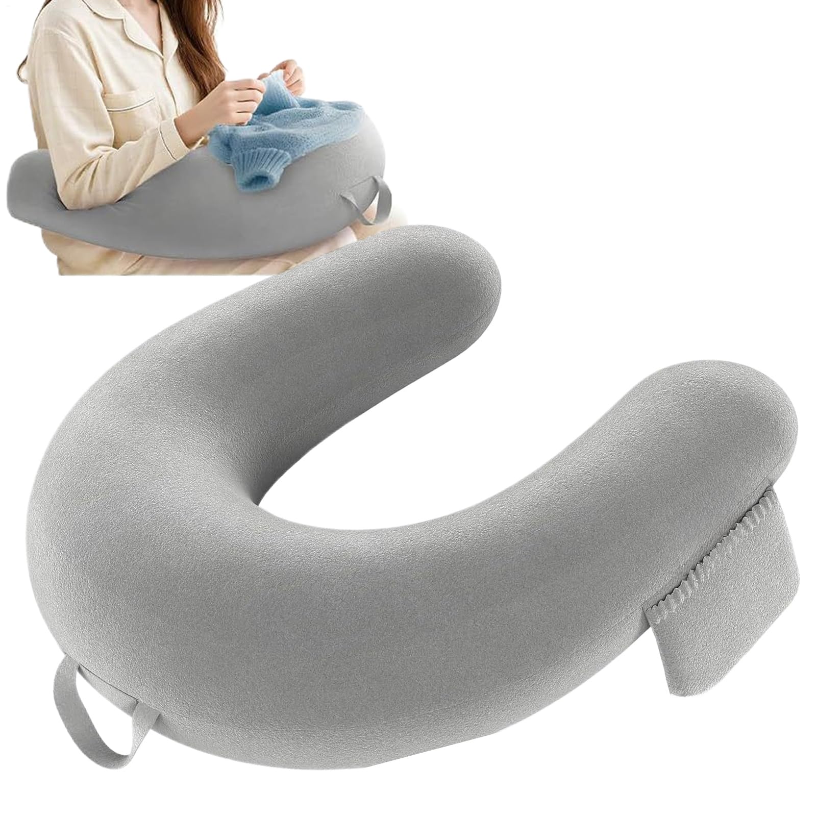 Cuscino Da Grembo Cuscinetto Ergonomico A Forma Di U | Cuscino per Divano e Relax Supporto Braccia Per Bambini E Adulti Riduce Fatica Adatto A Scrivania Divano Lavoro Uncinetto