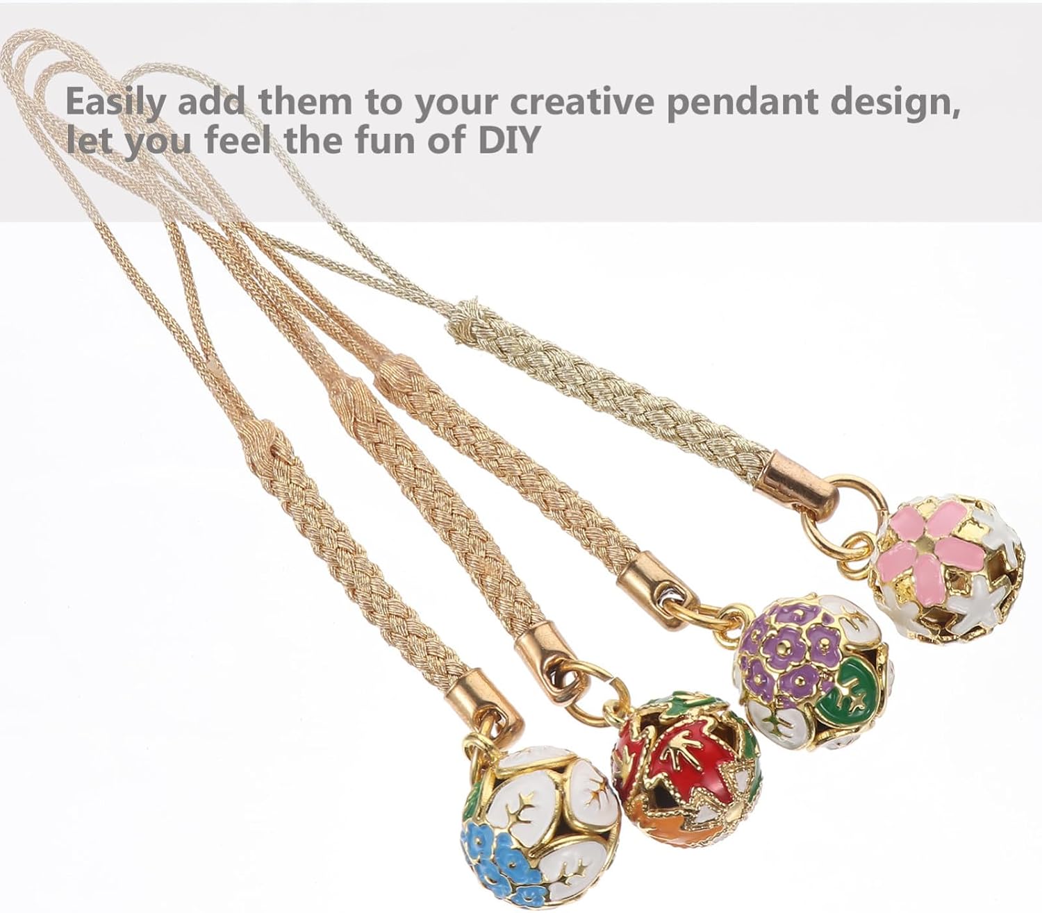 4 Pcs Japanese Bell Hanging Accessories Phone Lanyards Bell Phone Charm Car Accesories Keychain Lanyard Bling Accessories for Car Cell Phone Strap Charm Jingle Bell Toys