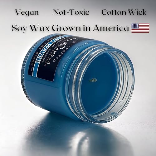 Miniatura 4 de Vela perfumada de soja y sal marina, exquisita aromaterapia en un frasco de vidrio, aceites esenciales de alta calidad, 7 onzas, tiempo de