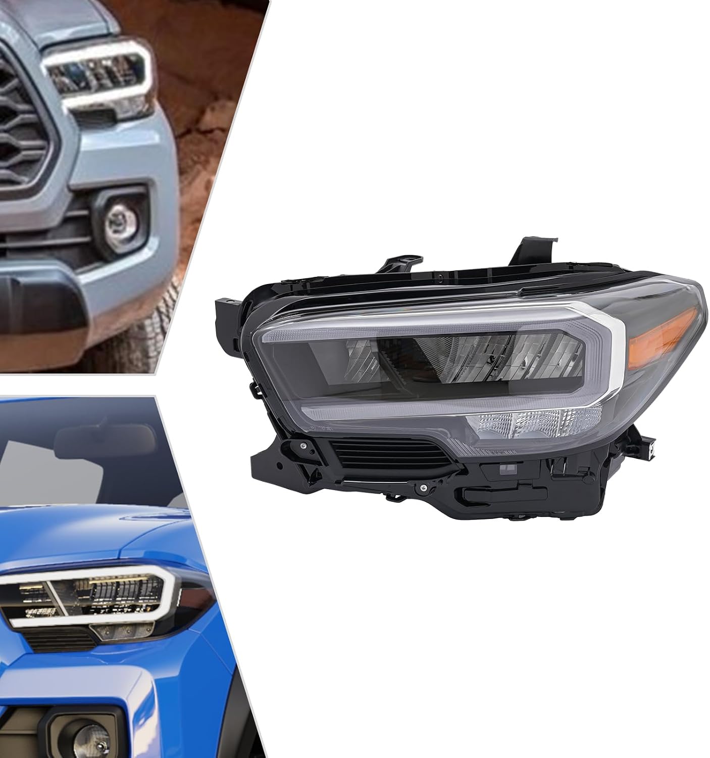 Full LED Headlight Assembly for 2020 2021 2022 2023 Toyota Tacoma Headlamp Replacement Left Driver Side w/LED DRL OEM 8115004290