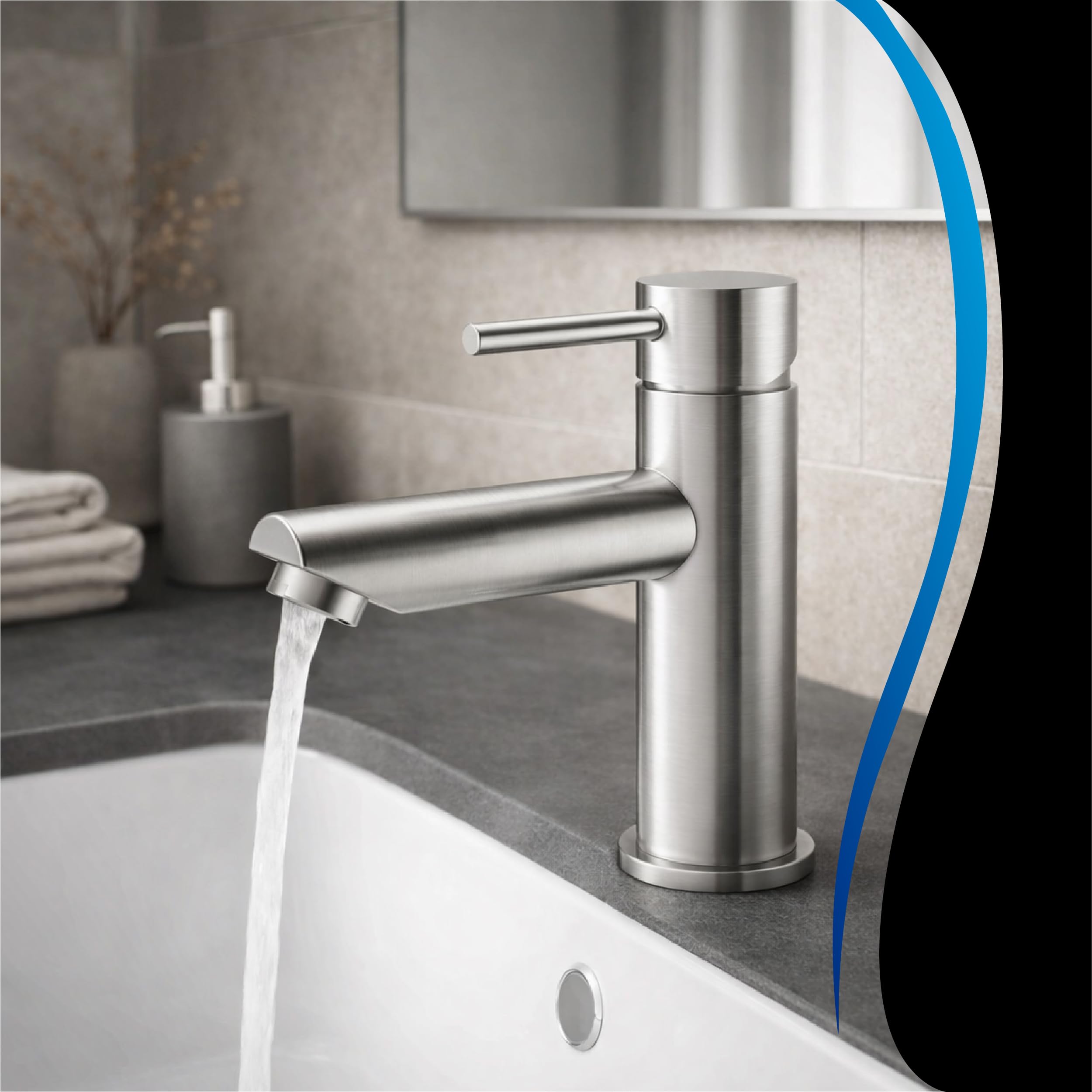 Grifo Lavabo Monomando Inox Cepillado