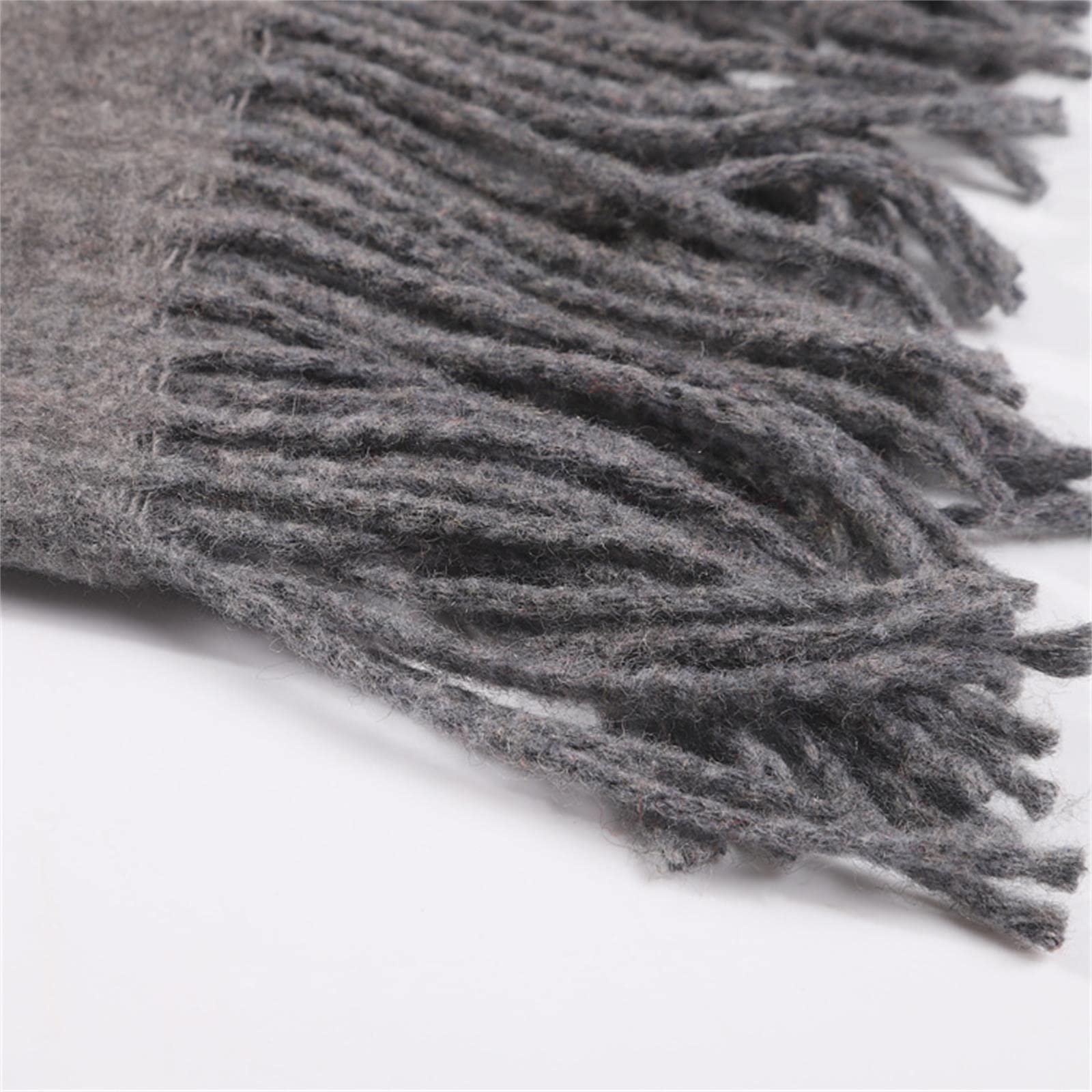 UKKO Sciarpa Sciarpe di Lana di Colore Solido con La Lana con Nappa Donne Inverno Spessa Calda Sciarpa Coperta Calda