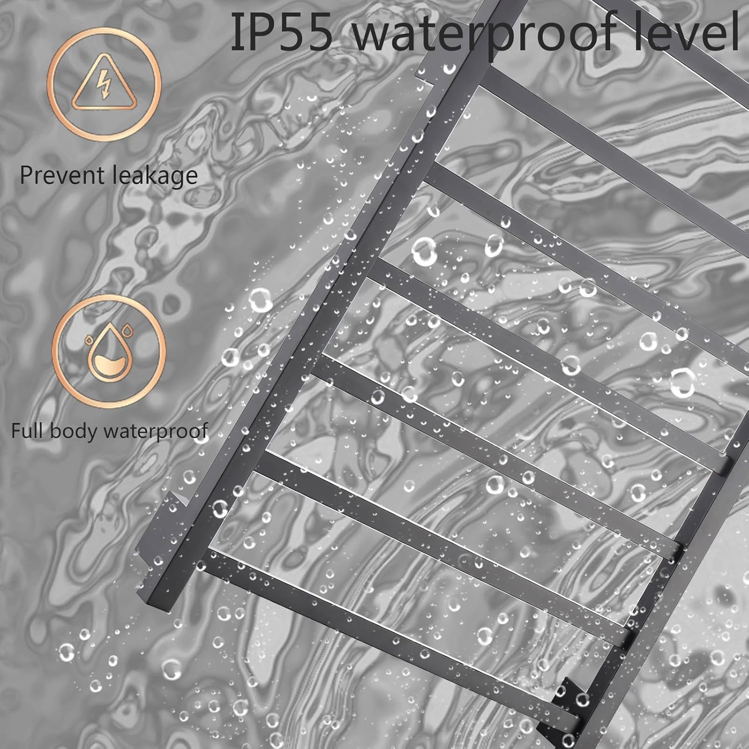 Electric Towel Warmer, LED Display Towel Warmer WiFi Control Towel Heater Wall Mounted Heated Towel Rack Stainless Steel Thermostatic Towel Warmers for Bathroom Foldable 45-70℃ 1-24H, Black