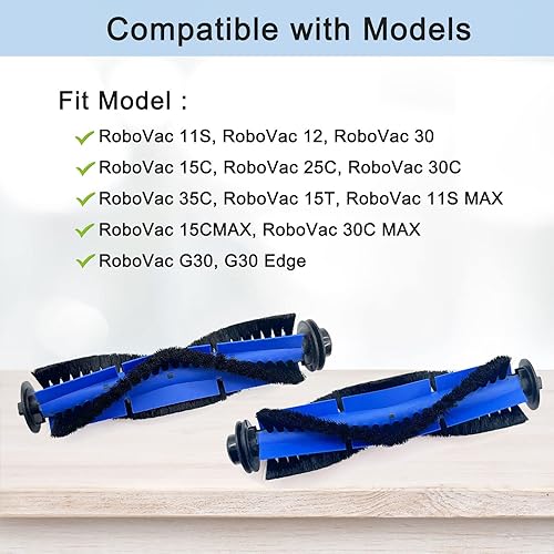 Miniatura 8 de RoboVac 11S Pieza de repuesto compatible con Eufy RoboVac 11S, 15C, 30, 30C, 12, 35C, 25C, 15T, 3 cepillos rodantes, 12 juegos de filtros, 12