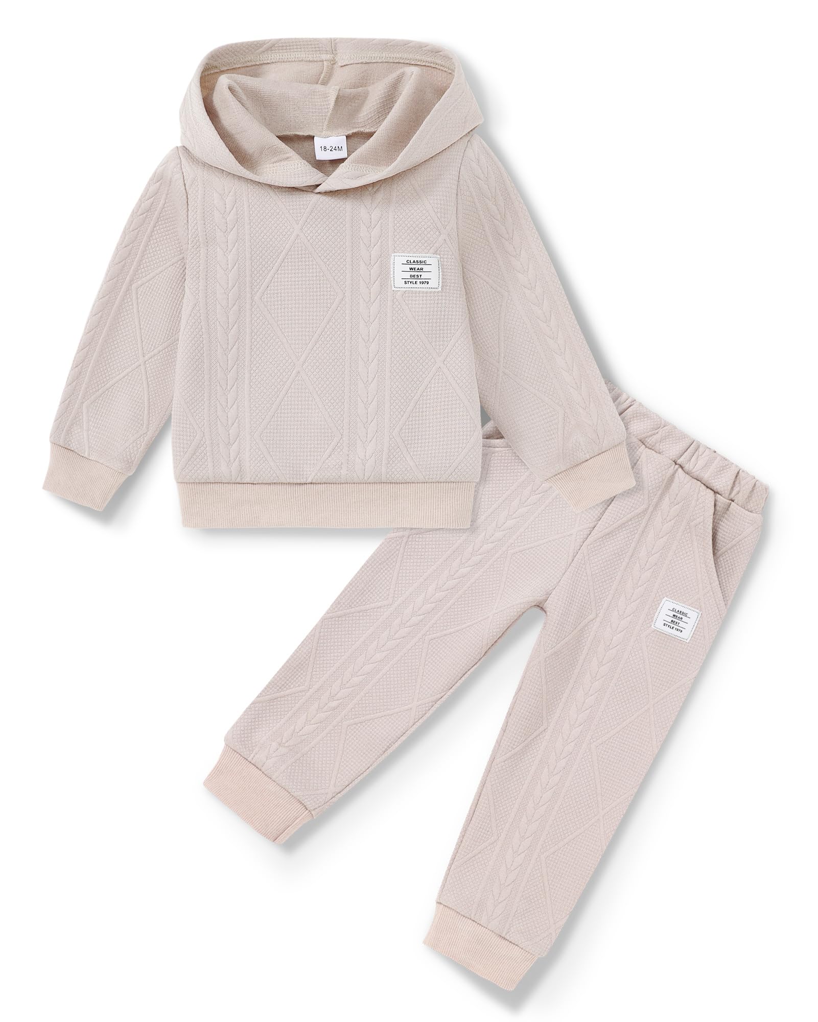 ZOEREA Ensemble sweat à capuche à manches longues pour bébé garçon, couleur unie, 1 à 5 ans