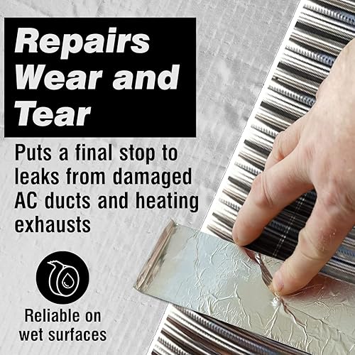 Miniatura 6 de Impresa High Temperature Aluminum Foil Tape - 30 ft x 1.5 in, 0.15 mm Thick, Silver - Heat Resistant Sealing & High Heat Tape - Waterproof & Extra