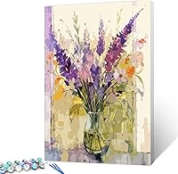Vista 20 de Tucocoo Kits de pintura de girasoles por números con pinceles y pigmento acrílico sobre lienzo para adultos, acuarela abstracta floral