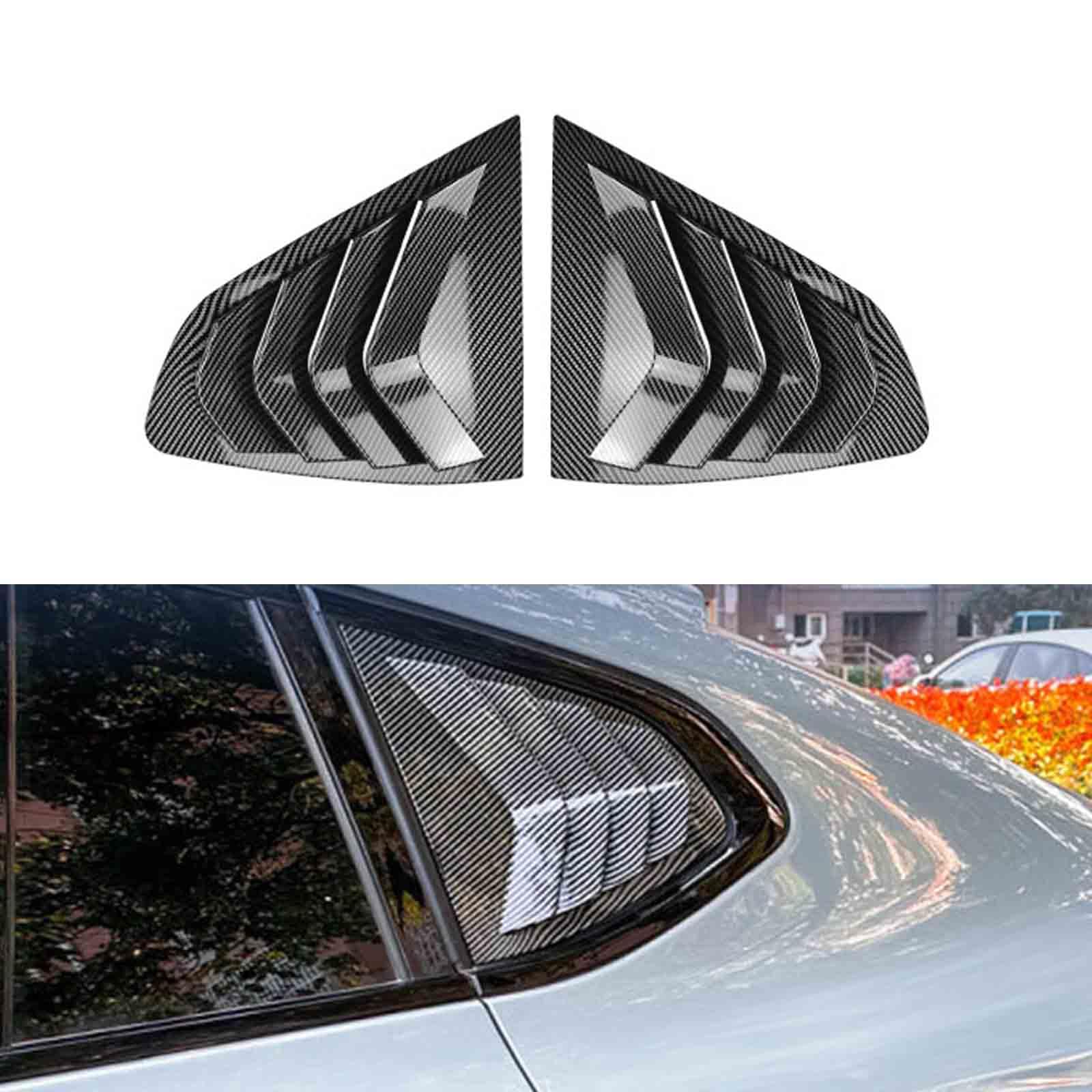 YPFYBHD Rear Window Louver Shutter, Compatible with BMW X4 G02 2018+, 2Pcs Triangle Blinds, Side Vent Panel Decoration Cover, Carbon Fiber Look