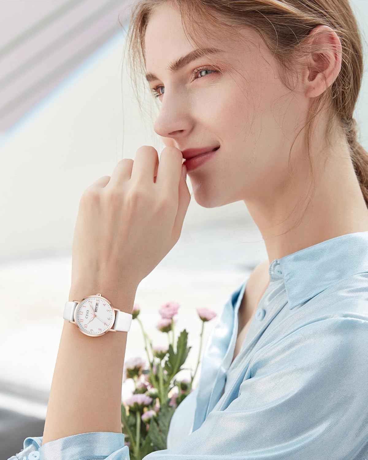 CIVO Womens Watch Leather Strap Waterproof Analog Quartz Watch Fashion Simple Elegant Dress Womens Wrist Watches - Image 7