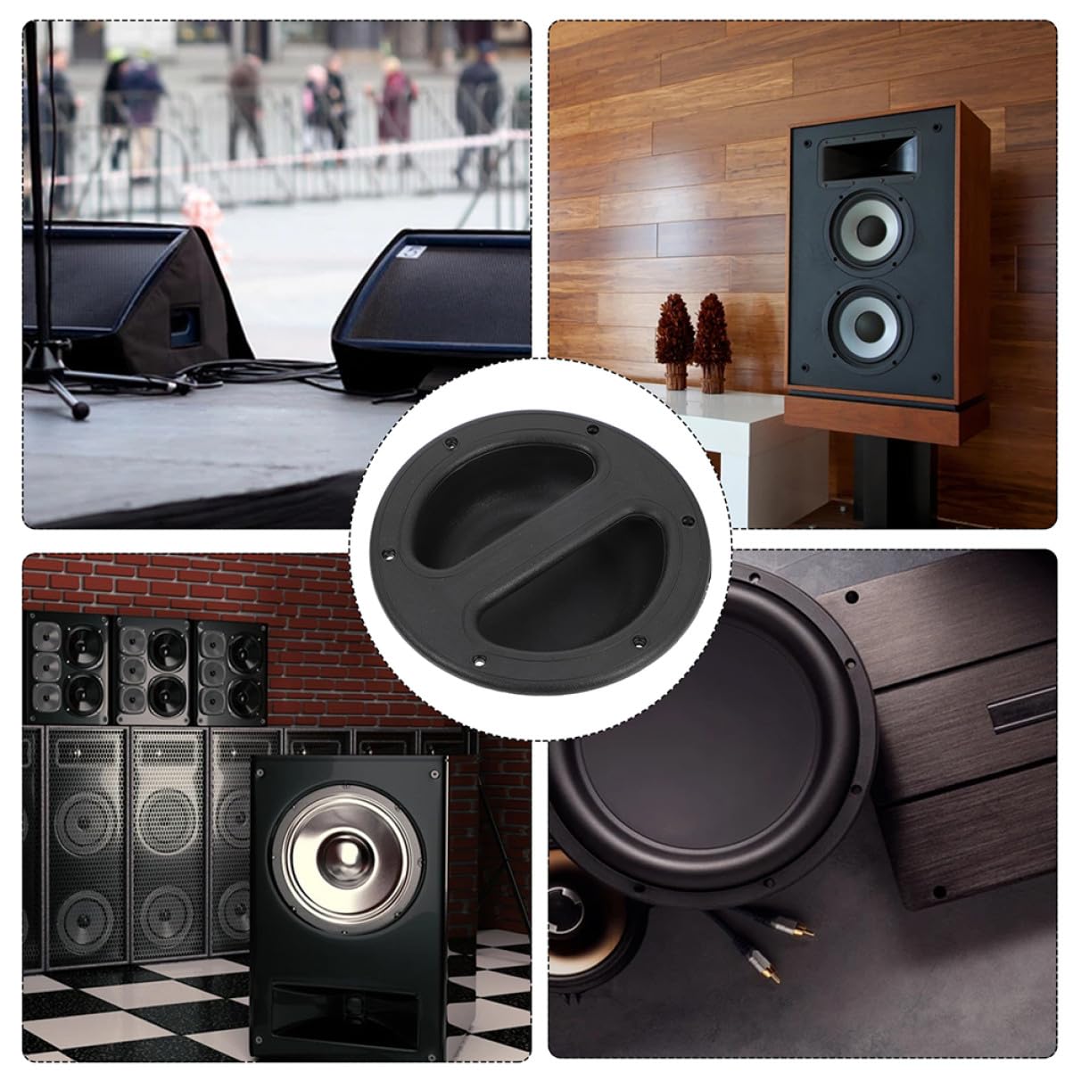 8 pièces Poignée Encastrée pour Enceinte Abs Noir Poignée Robuste pour Haut-parleurs et Caissons de Basse Design Simple et Résistant pour Transport Sécurisé
