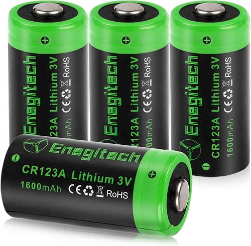 Enegitech CR123A 3V Lithium Battery, 123 3 Volt Lithium Battery,