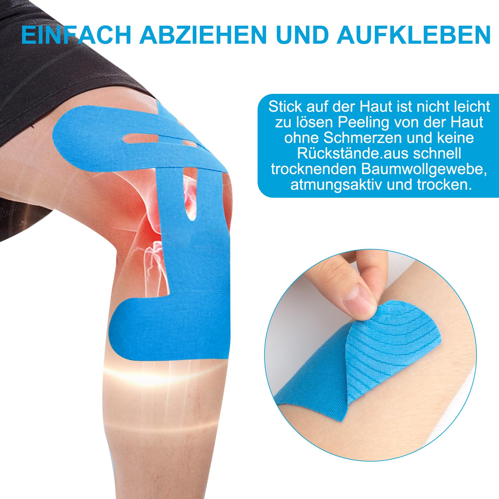 PreCut - 10 nastri kinesiologici per ginocchia, nastro kinesiologico