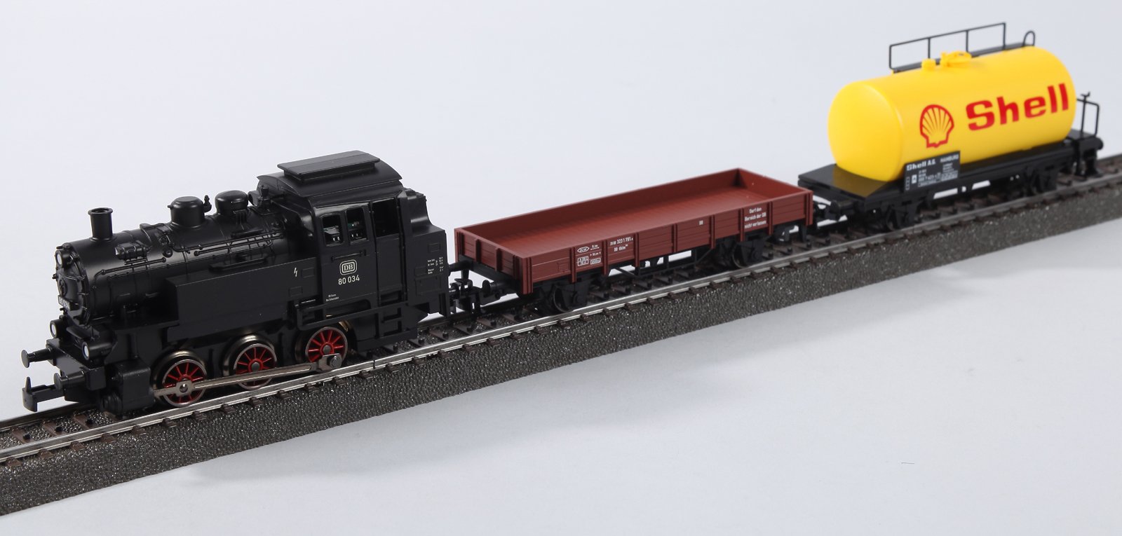 MARKLIN HO Digital DB Cargo Starter Train Set 29214 with STEAM Tank 0-6-0 Locomotive+2 FREIGHTS Cars+Oval C Tracks+Elect.Transformer 110V.-18V.A.+Digital Controller+PAPERWORKS