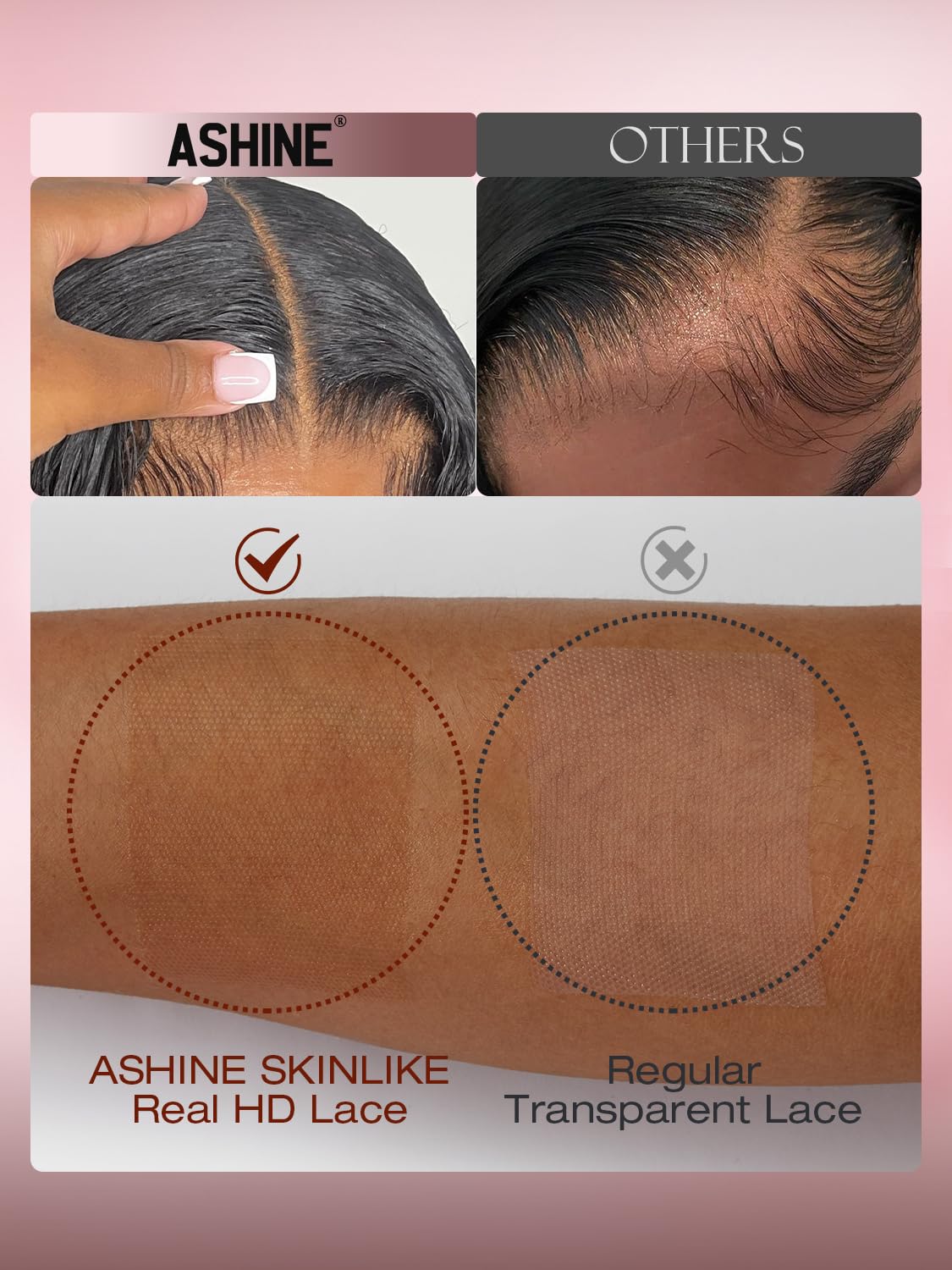 ASHINE 2x6 HD Lace Closure Body Wave Human Hair 2 by 6 Real HD Lace Closure Invisible Bleached Knots Pre Plucked with Baby Hair Natural Hairline 14 Inch