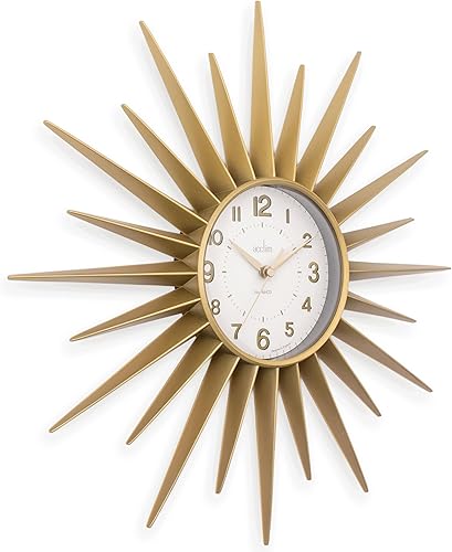 Miniatura 5 de Acctim 21760 Stella Sprayed Starburst Reloj de Pared, Oro