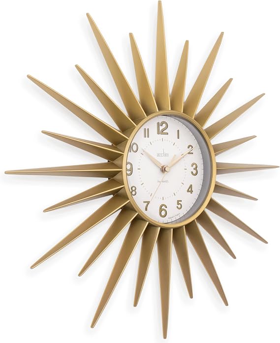 Acctim 21760 Stella Sprayed Starburst Wall Clock, Gold