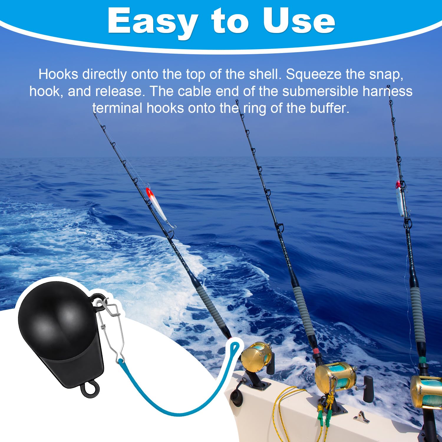 2st Downrigger Gewichtsdämpfer zum Angeln mit Auslöseknopf, Edelstahl Downrigger Snubber Dämpfer zum Schleppangeln Angel Planerboard Gewichte, 38cm Lang