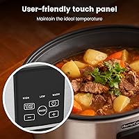 Vista 5 de HOMECOOKIN Slow Cooker, Extra Large 10 Quart Digital Programmable Slow Cookers with Timer, Dishwasher Safe Glass Lid & Crock, Kitchen Appliance for