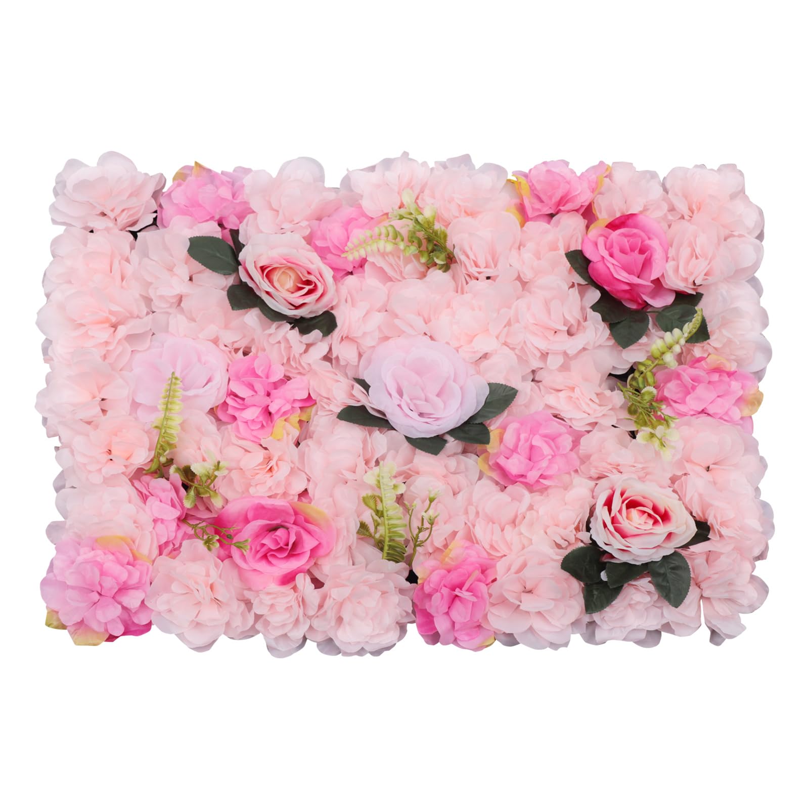 12 pareti di fiori artificiali, decorazione da parete, 40 x 60 cm, realizzata a mano, 4 kg, per matrimoni, feste, squadre, rose e piante acquatiche (rosa chiaro)