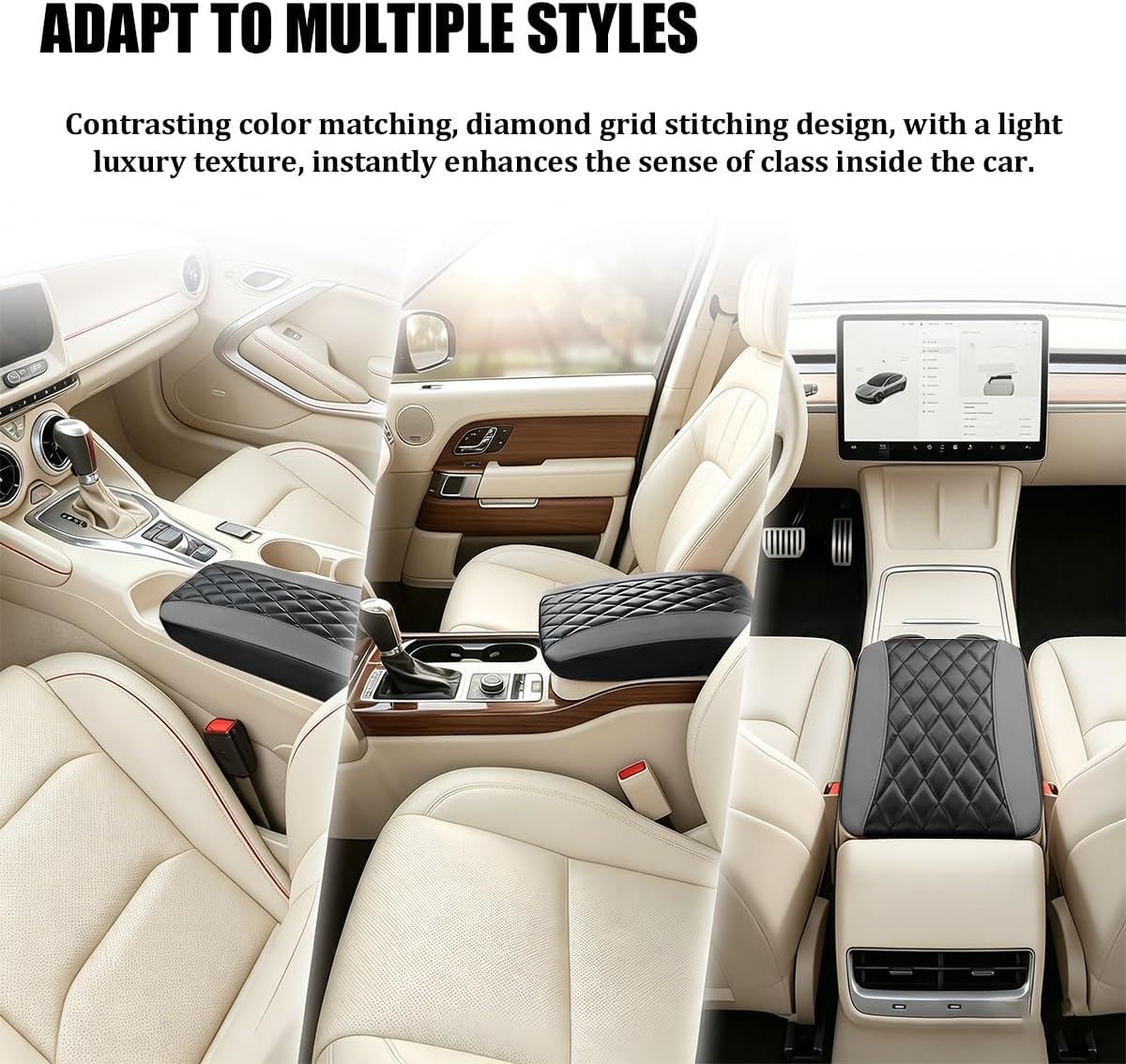 7x11 Inch Armrest Storage Box Mat Car Center Console Cover Gray image 5