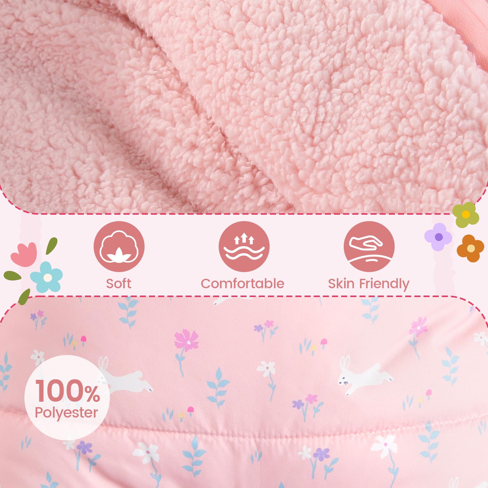 JiAmy Baby Winter Schneeanzug, Kleinkind Bär Kapuze Fold-Over Fäustlinge Füßlinge Overall Kleinkind Warm Fleece Strampler Mädchen Jungen Warm Jumpsuit 3-24 Monate