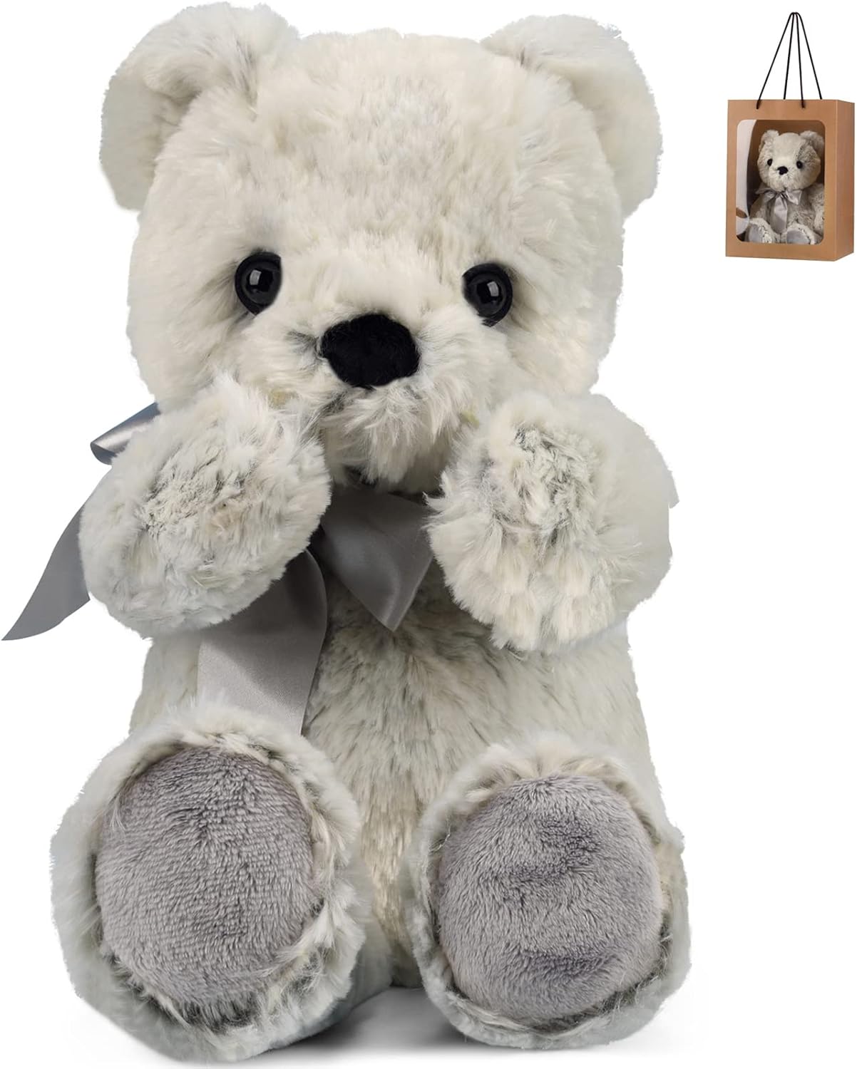 Bebamour, Osos de Peluche Suaves para bebés, Animales de Peluche, Juguetes de Peluche para niñas, niños, Regalo de cumpleaños, decoración del hogar, 42cm/16,5 Pulgadas,2 Bow Ties Bear