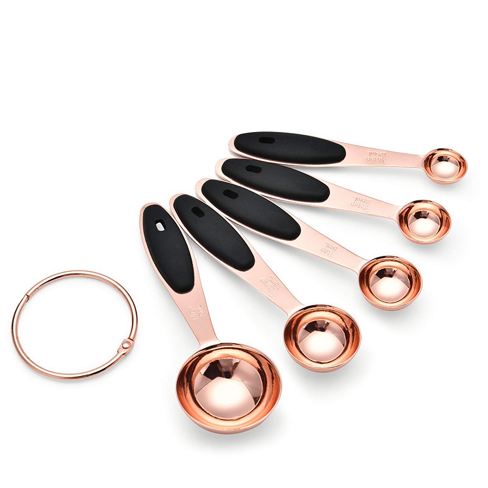 Roestvrij Staal Meten Lepels BE-TOOL 5 stks Rvs Maatlepels Set Metalen Koken Bakken Keuken 15ml, 10ml, 5ml, 2.5ml, 1.25ml