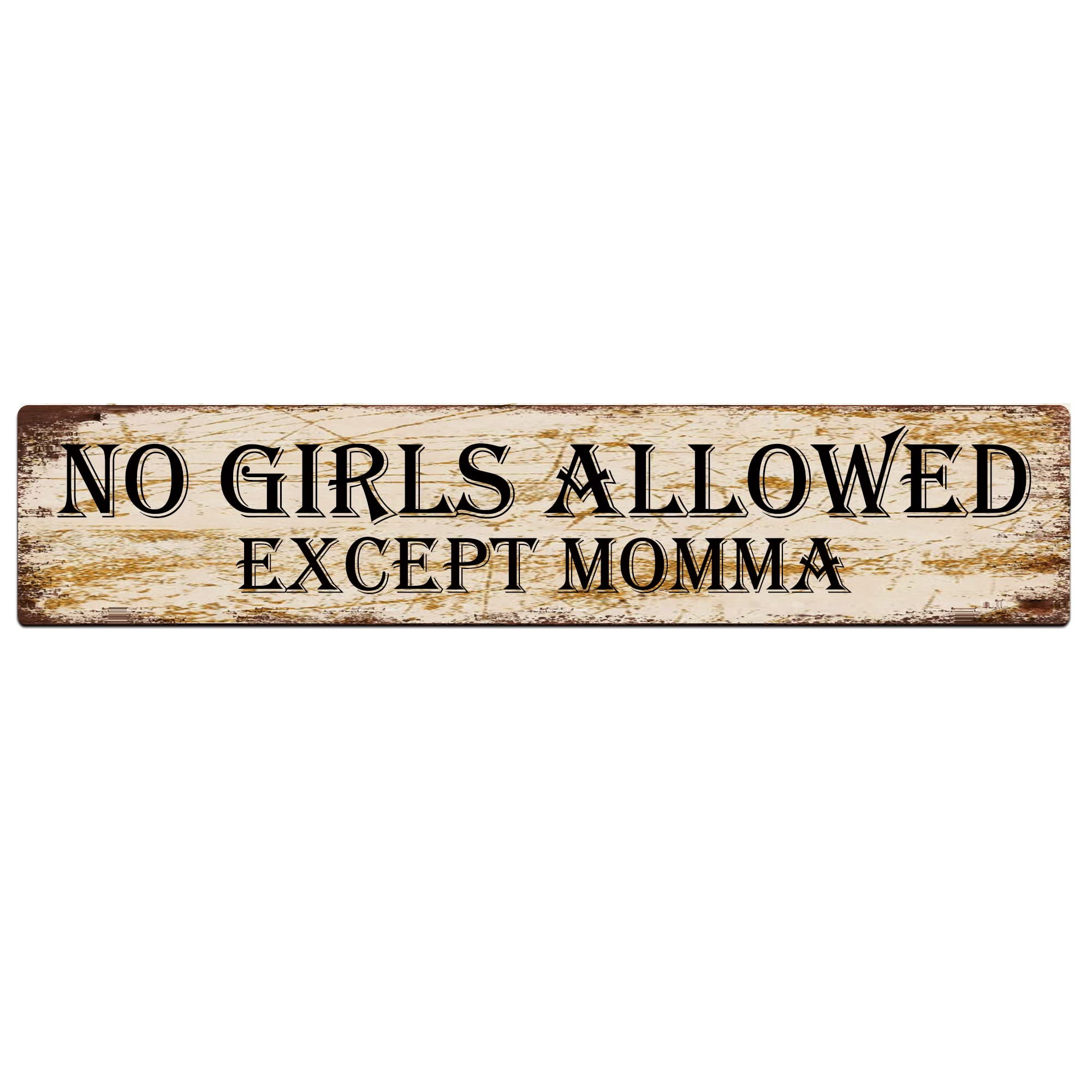 No Girls Allowed Except Momma Retro Tin Signs Aluminum Metal Sign for Kitchen Home Garden Wall Bar Cafe Decor 4x16 Inch