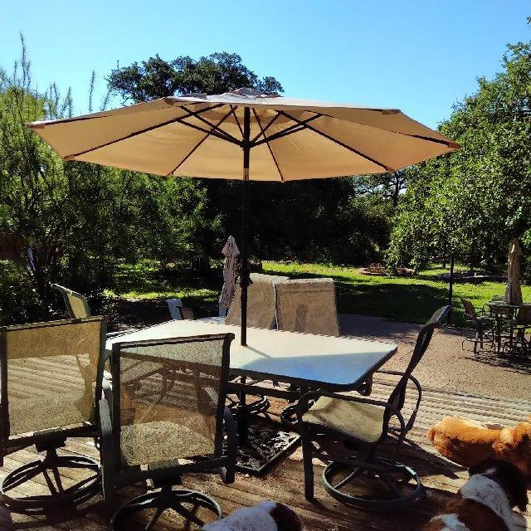 Toile de Rechange Parasol, Toile Parasol 3x3, Résistant à l'eau, Résistant à l'UV (Gris Fonce)