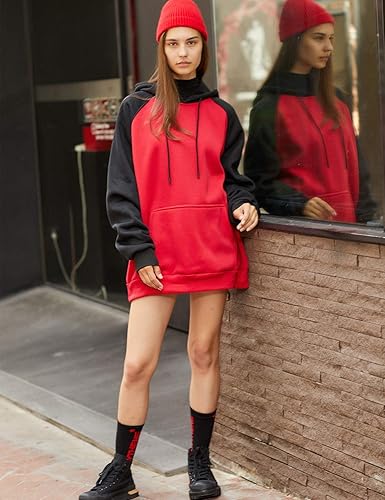 Miniatura 2 de Sudadera con manga larga estilo raglán en contraste, con forro polar, con capucha y bolsillo tipo canguro, para hombre