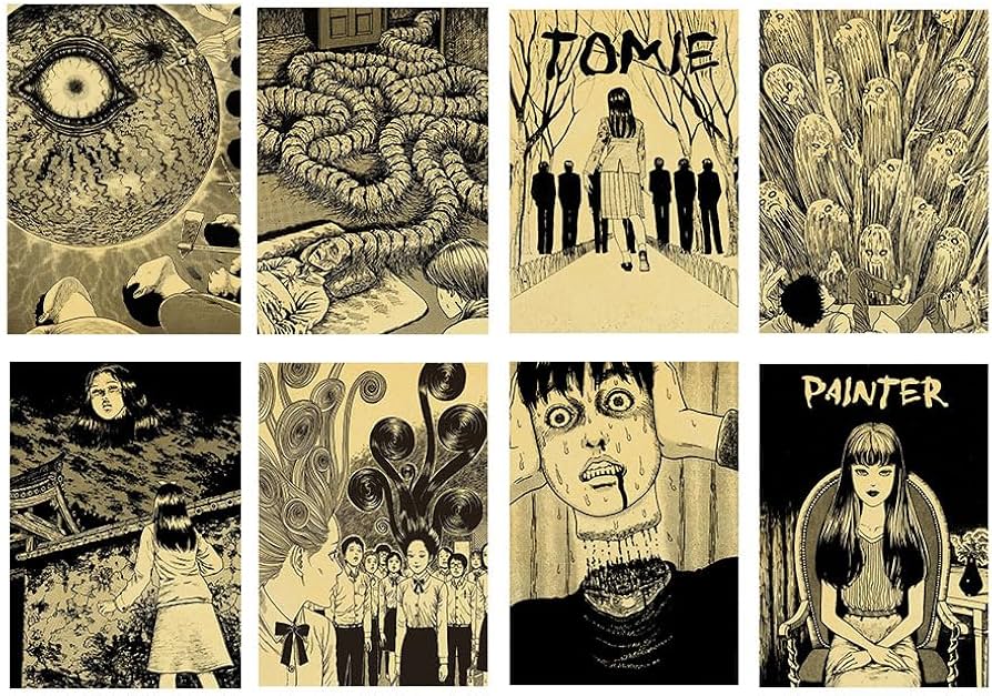 Amazon.co.jp: 川上富江 ポスター 伊藤潤二 8枚セット クリエイティブ