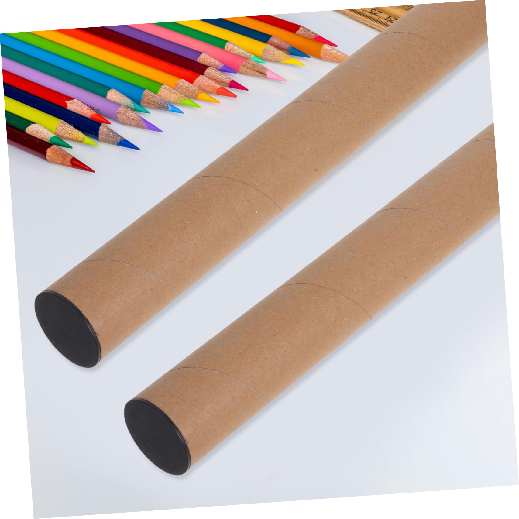 Veemoon 10pièces Lot de Tubes Expédition Carton Kraft avec Bouchons de Sécurité pour Envoi de Documents Affiches Plans