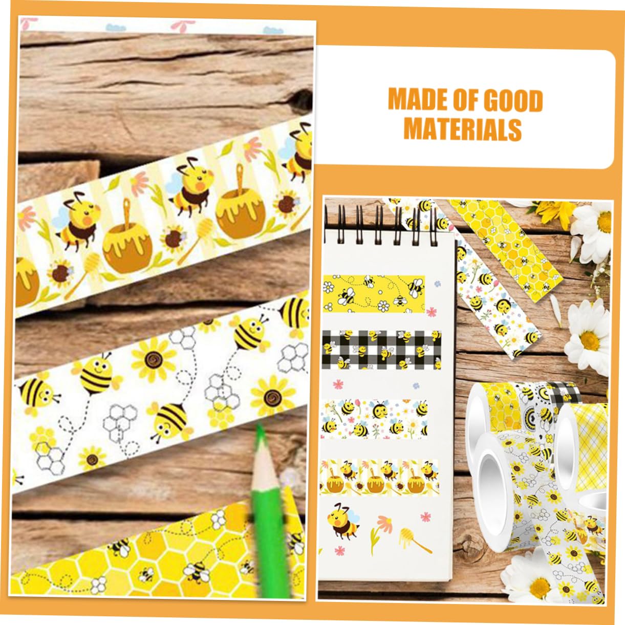 TEHAUX 60rollen Bienen-themen Washi Tape Selbstklebendes Dekorationsband Für Scrapbooking Handarbeit Journaling Und Kreative Projekte