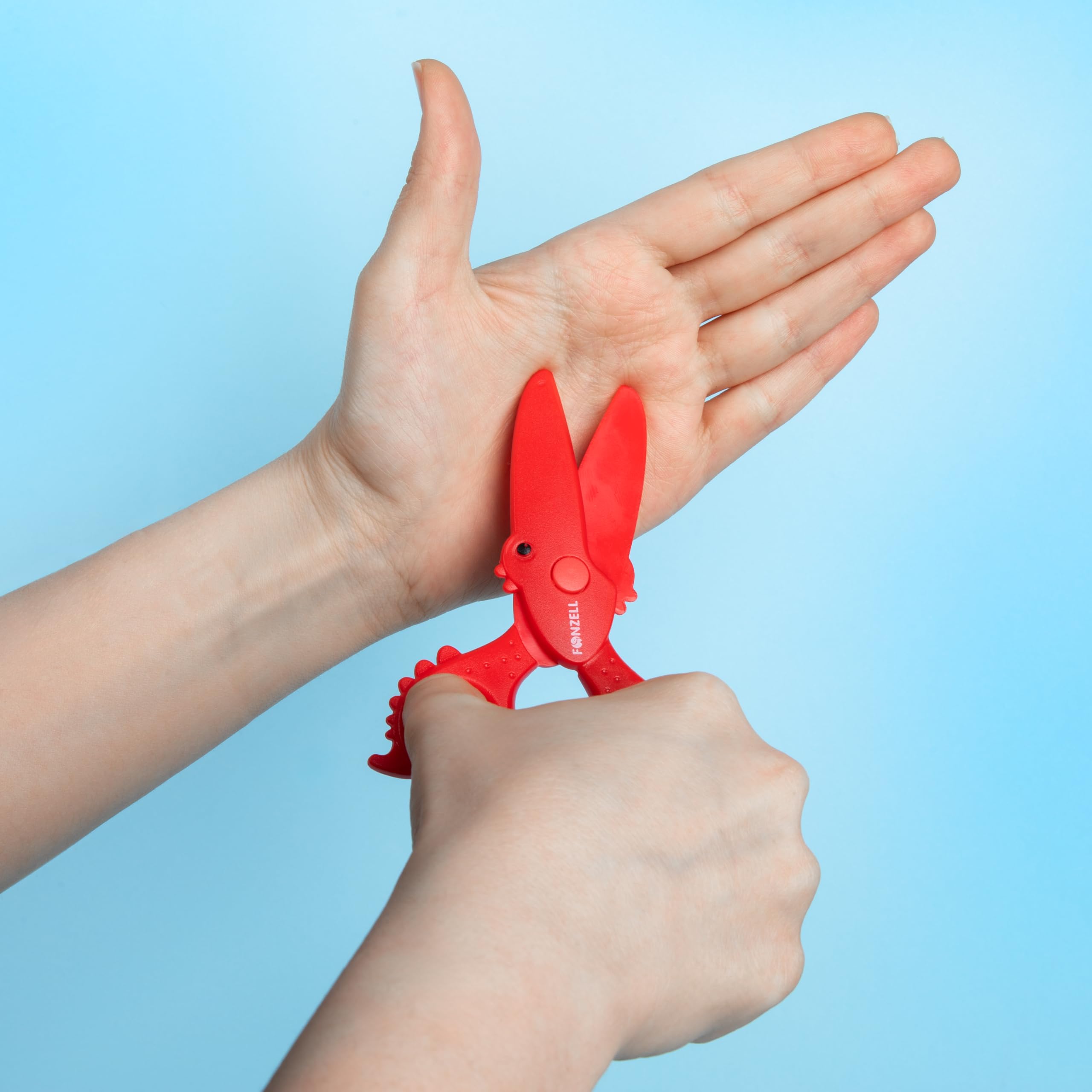 FONZELL Safety Scissors for Kids, 11.5cm Red Fish Shape, Kids Plastic Scissors Cut Only Paper CE Certified - Image 4