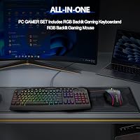 E-Yooso Gaming Billentyűzet és Egér Szett RGB Háttérvilágítással, Csuklótámasszal, 104 Gombos Csendes Membrán, Anti-Ghosting, PC Gamer 2