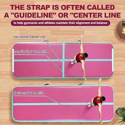 Miniatura 4 de FBSPORT Colchoneta inflable de gimnasia de aire de 48 pulgadas de grosor, pistas de gimnasia para uso domésticoentrenamientoanimadorayogaagua con