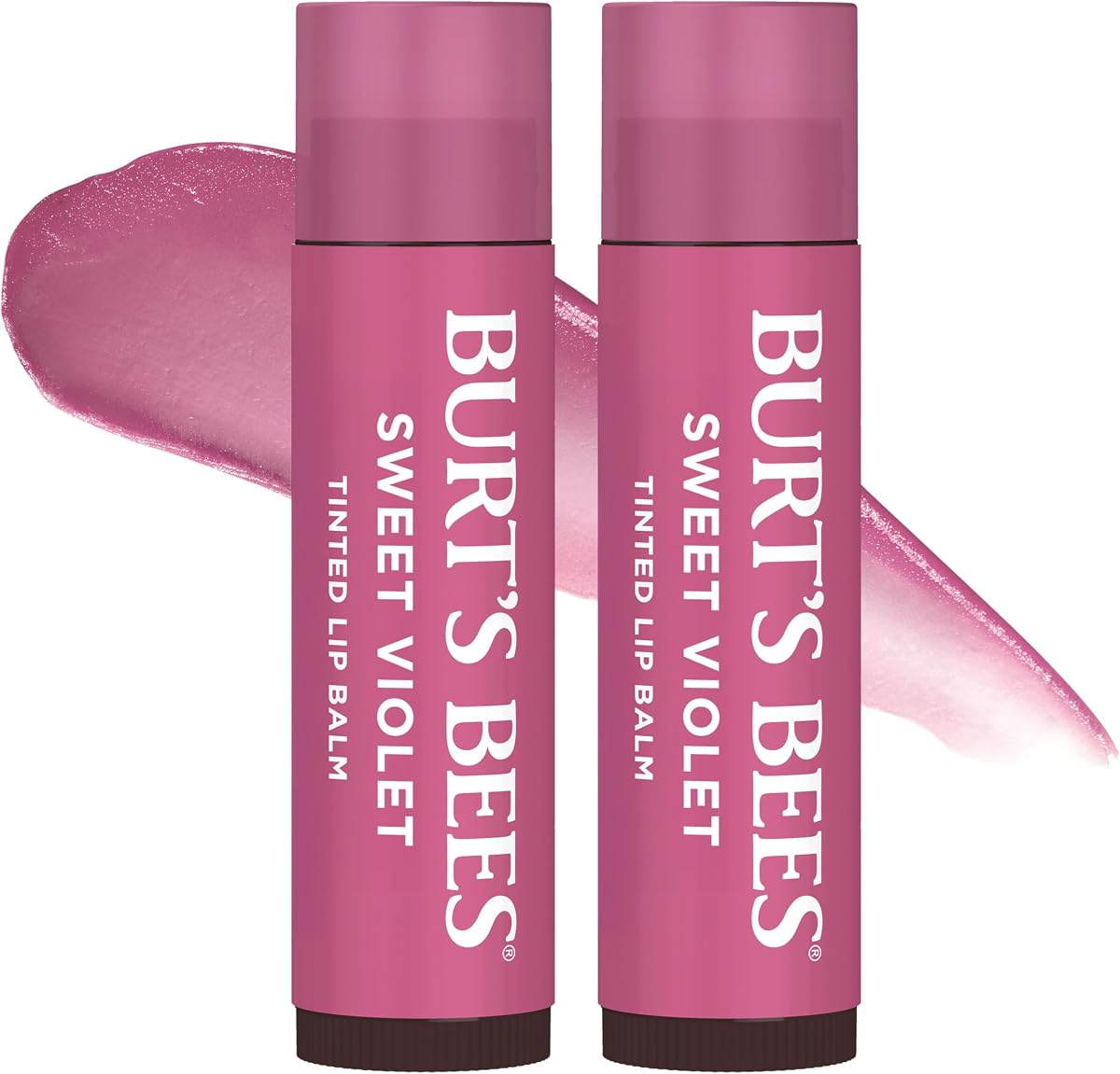 Burt's Bees Bálsamo labial teñido 100% natural, violeta dulce, 0.15 oz, paquete de 2