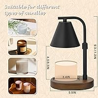 Vista 7 de SOKCVSEA Lámpara Calentadora de Velas con Temporizador y Altura Ajustable, Regalos de Cumpleaños para Mujeres Regalos para Mamá, Regalos de G-black