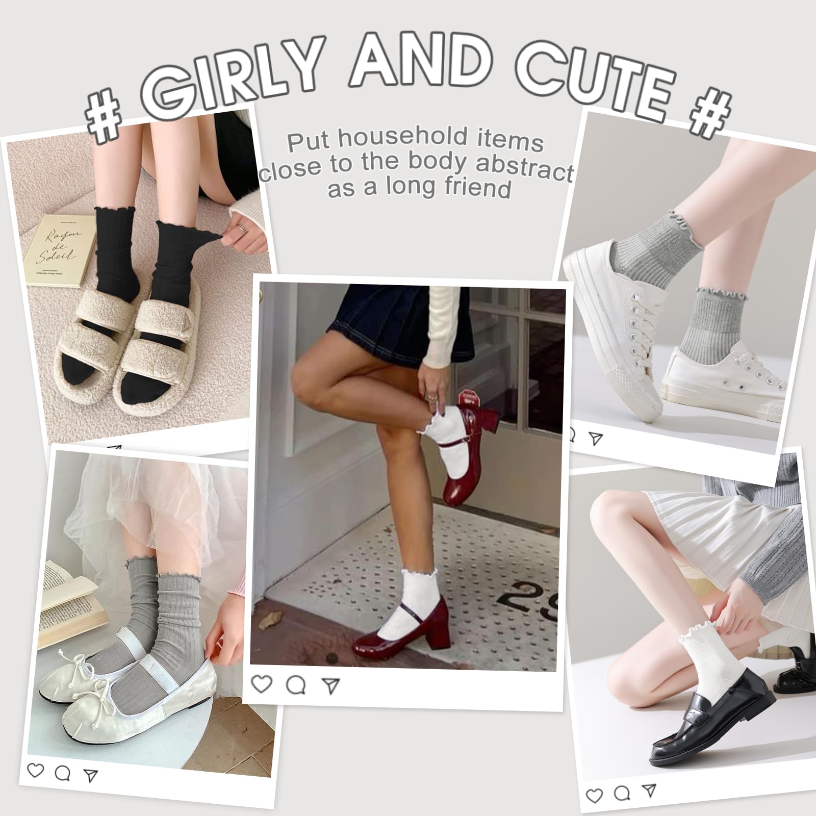 ANDERE ARTE Calcetines de tobillo con volantes para mujer, bonitos calcetines con borde de lechuga para mujer