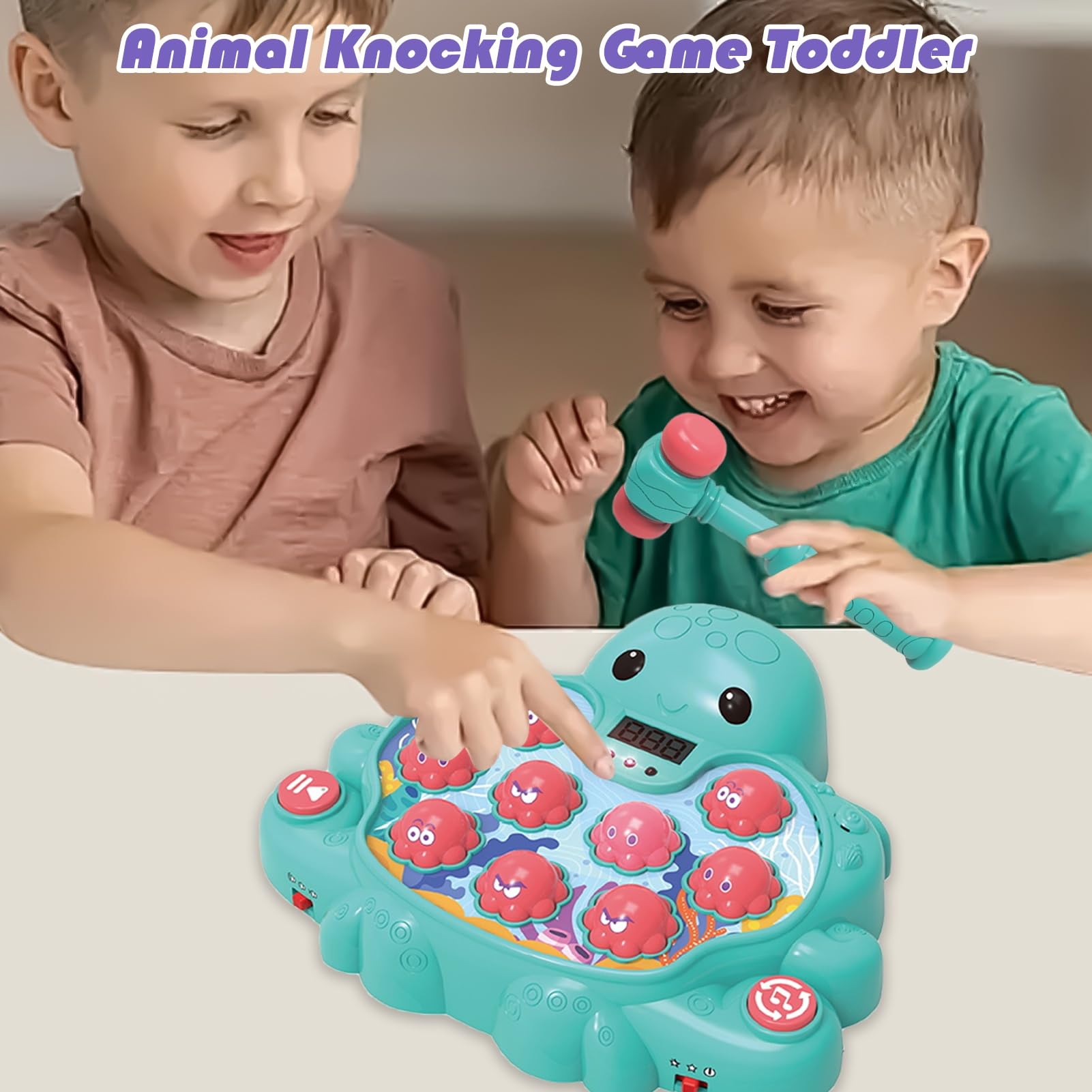 Hammerspielzeug Interaktives Hämmer-Spiel | Tintenfisch Form Hand Auge Koordination Lernspiel Für Kinder Vorschule Zuhause Unterwegs Mädchen Junge Entwicklung