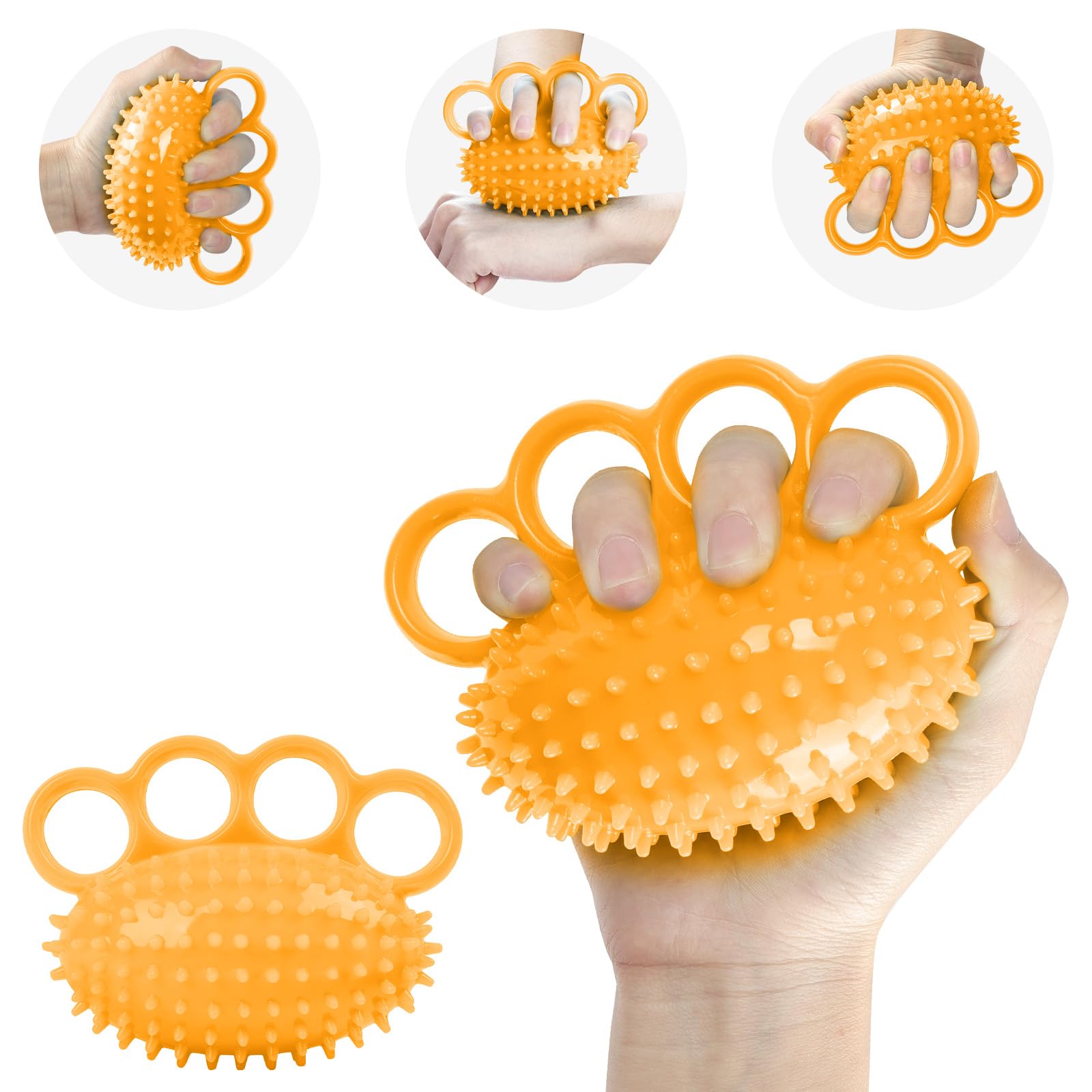 AOOWU Hand Exercise Ball Finger Therapy Ball, 2 Pcs Hand Grip Exerciser Balls, Stress Ball, Grip Strengthening Stress Relief Balls, Wrist Strength Therapy Ball with Trigger Point for Kids, Adults