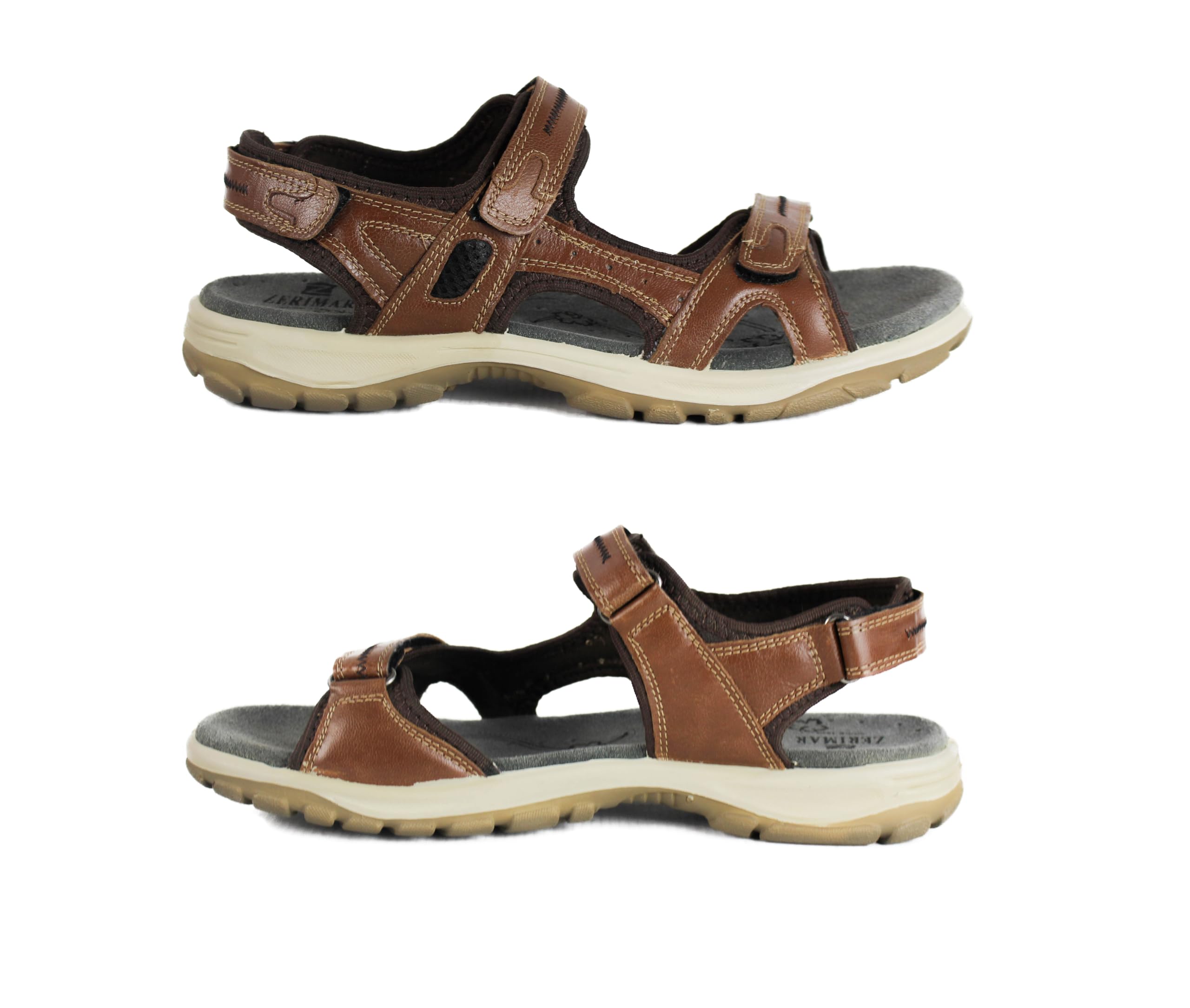 Zerimar Sandales en Cuir Femme - Sandale Randonnée d'Été pour Sport et d'Extérieur - Confortables et Durables