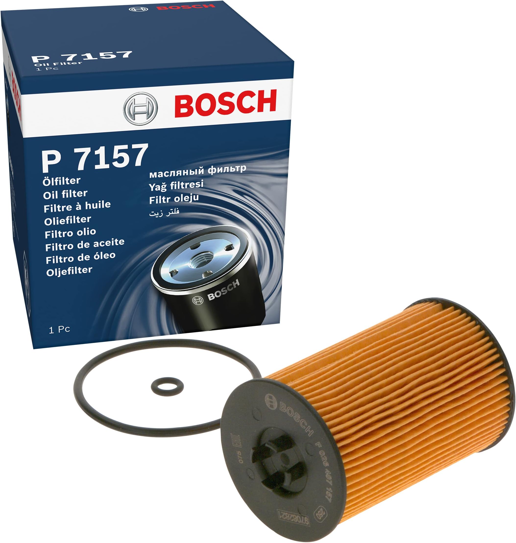 P7157 Car Oil Filter - Separates Soot and Metal Particles from Engine Oil - Provides Reliable Engine Lubrication