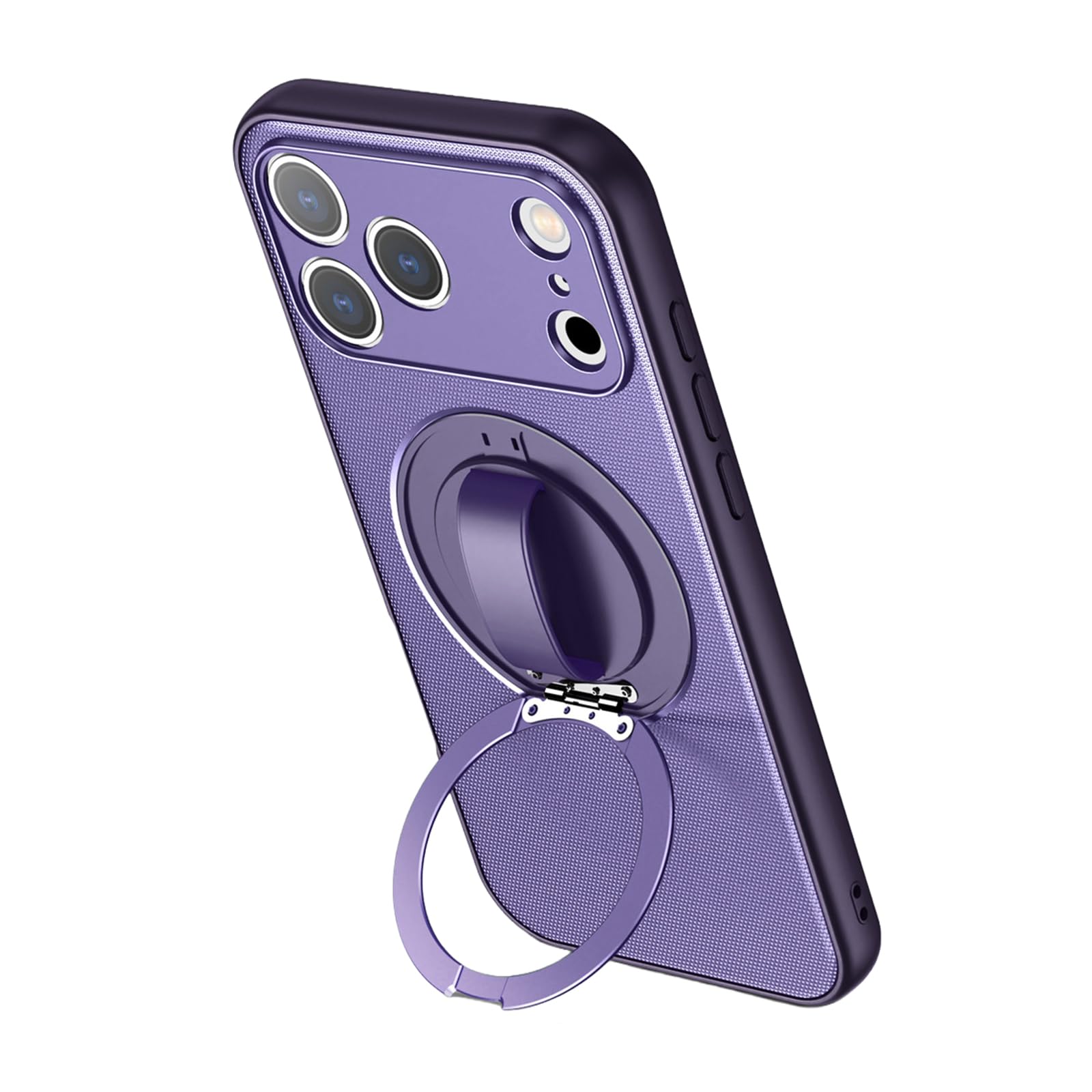 Generico Custodia Con Cavalletto For IPhone 17/17Air/17Pro/17Pro Max, Guscio Di Protezione Antiurto For Fotocamera, Supporto For Anello Girevole Regolabile E Copertura For Impugnatura(Purple,17 Air)