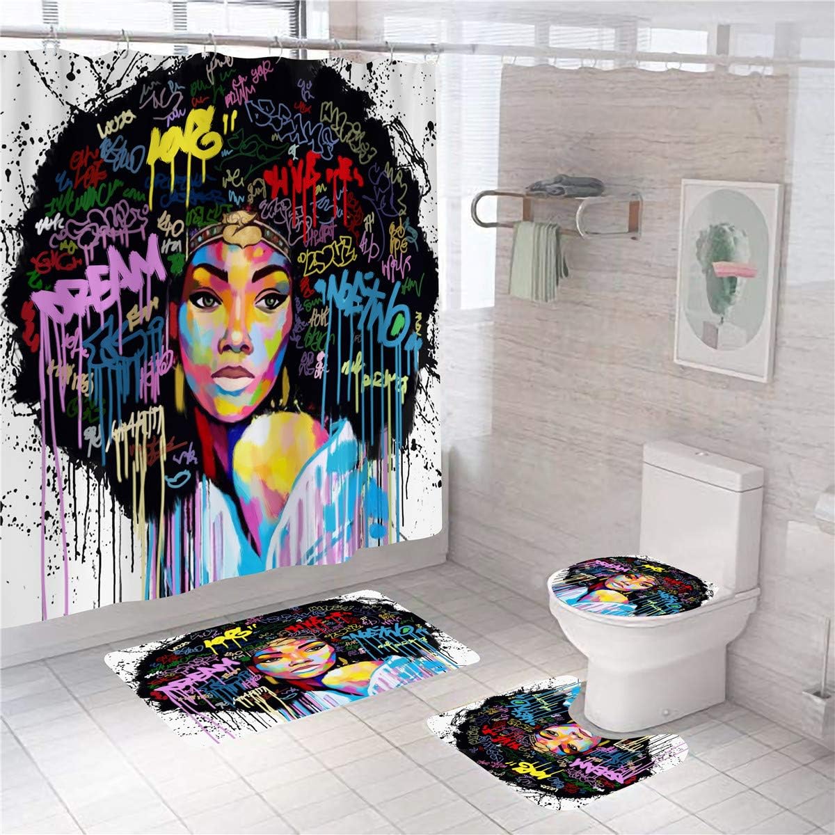 Buy Mrlyouth African American Girl Bathroom Sets With Shower Curtain